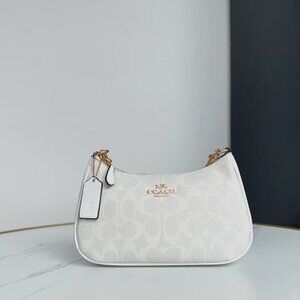 COACH Teri Glacier White Shoulder Bag